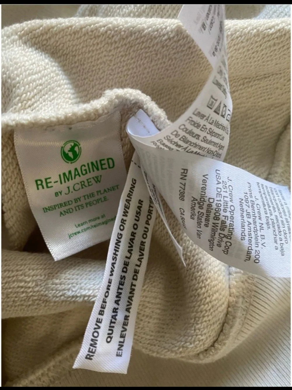 J. Crew Cream Zip Hoodie. Size XS